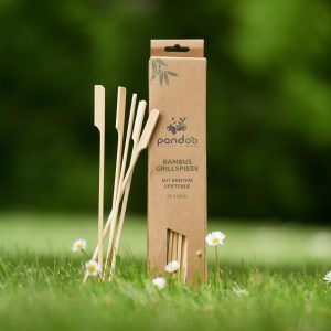 Grillsticks mit breitem Griff aus Bambus